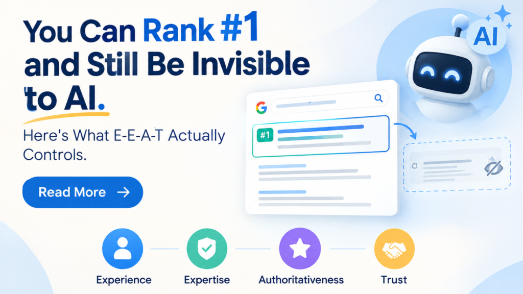 You Can Rank #1 and Still Be Invisible to AI. Here's What E-E-A-T Actually Controls